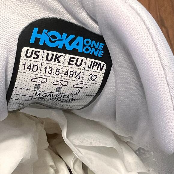 HOKA One One Gaviota 5 Men's 14D Light Gray Running Shoes Stability Cushion - Picture 8 of 8